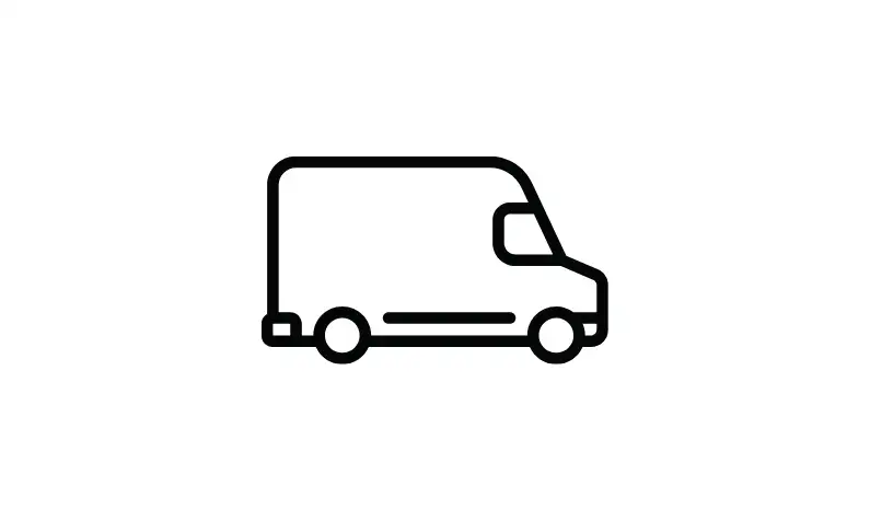 Pakettiauto kuvastaa huoltoautoa, jolla työtä tehdään
